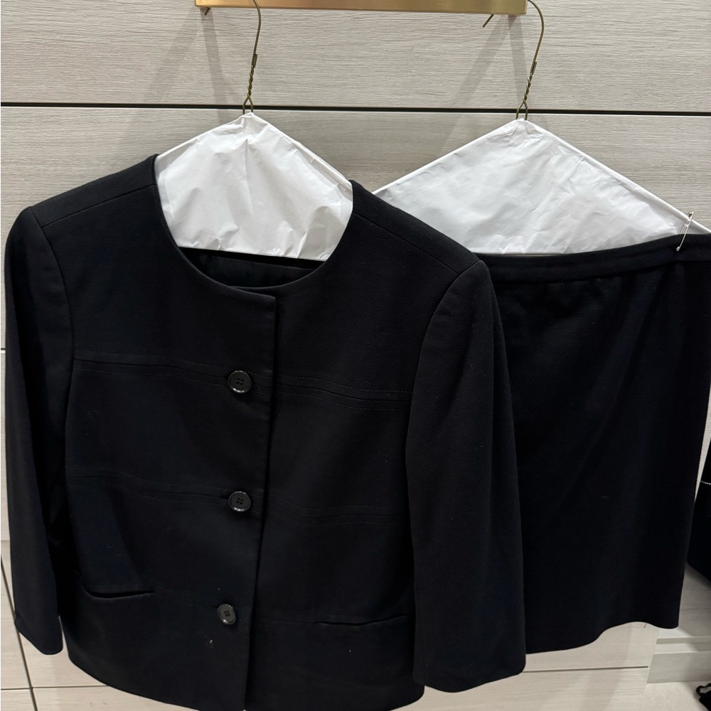 Talbots black cotton skirt suit - black size 4